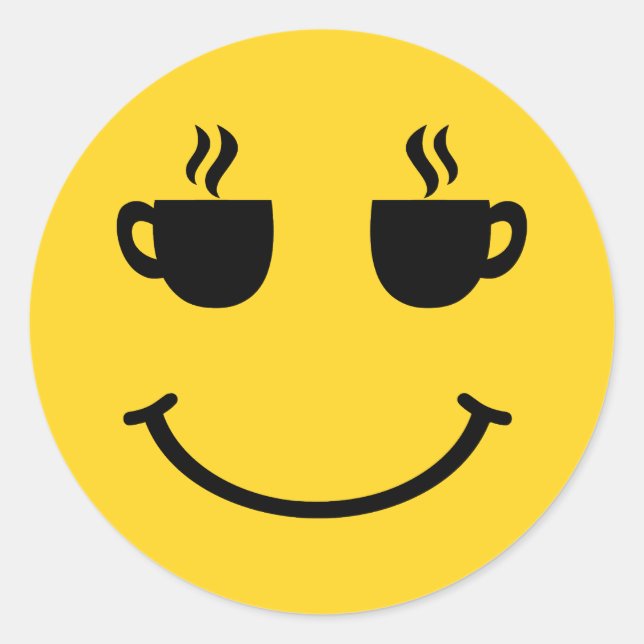 Coffee Kopp Smile Runt Klistermärke (Framsida)