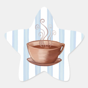 Coffee Kopp Star Sticker Stjärnformat Klistermärke