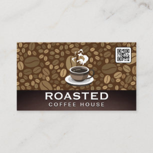 Coffee Kopp Steaming QR-kod Bönor Visitkort