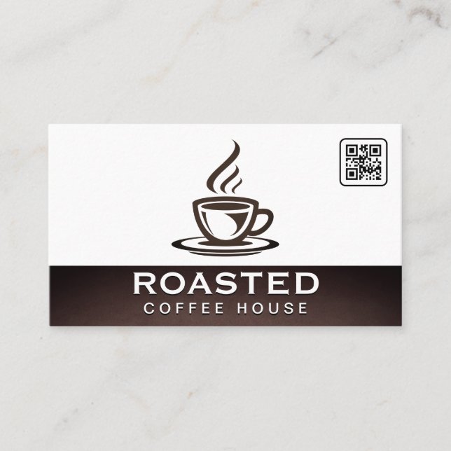Coffee Kopp Steaming | QR-kodAffärskort Visitkort (Framsida)
