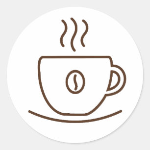 Coffee kopp Sticker Runt Klistermärke