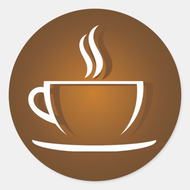 Coffee kopp Sticker Runt Klistermärke (Framsida)