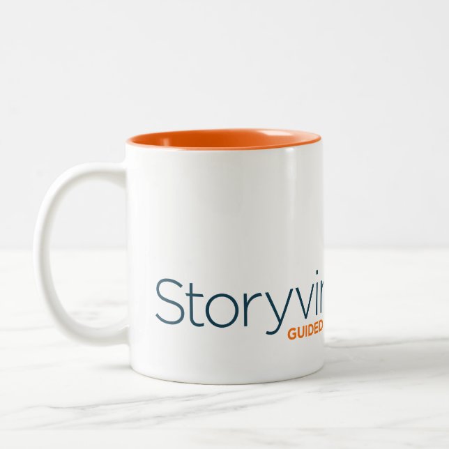 COFFEE KOPP - Storyvine White/Orange Mugg (Vänster)