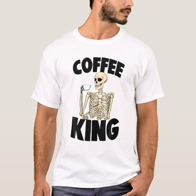 Coffee Kung Caffeine Funny Women Coffee Skeleton T Shirt (Framsida)