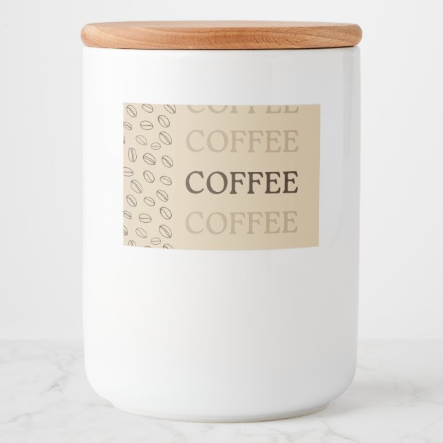 Coffee Label – Retro Coffee Beans Mat Etiketter (Framsida)