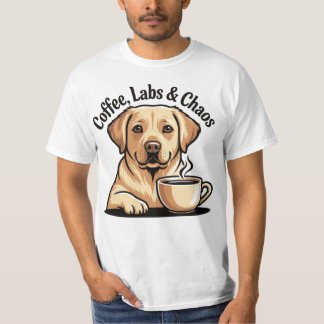 Coffee Labs och Kaos T-shirt - Rolig Labrador Hund
