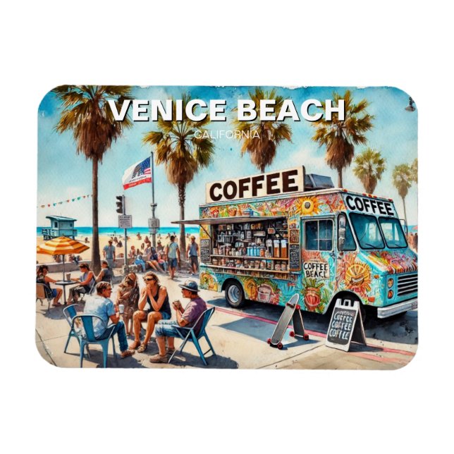 Coffee Lastbil Venice Beach Magnet (Horisontell)