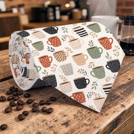 Coffee Latte Lovers Custom Necktie Slips