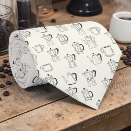 Coffee Latte Lovers Custom Necktie Slips