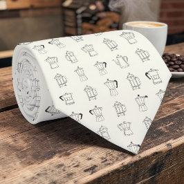 Coffee Latte Lovers Custom Necktie Slips