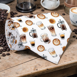 Coffee Latte Lovers Custom Necktie Slips