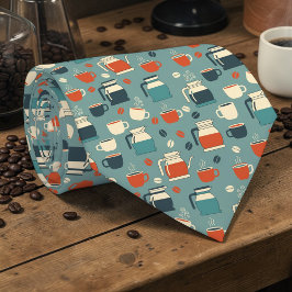 Coffee Latte Lovers Custom Necktie Slips