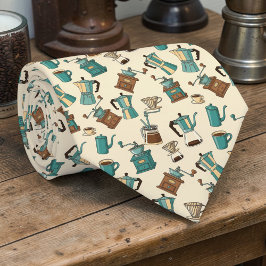 Coffee Latte Lovers Custom Necktie Slips