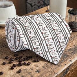 Coffee Latte Lovers Custom Necktie Slips