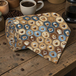 Coffee Latte Lovers Custom Necktie Slips