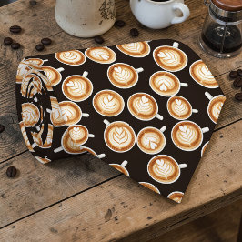 Coffee Latte Lovers Custom Necktie Slips