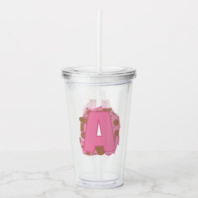 Coffee Letter A: Monogram Initial  Take Away Mugg (Framsida)