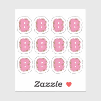 Coffee Letter B: Monogram Initial Sheet Klistermärken