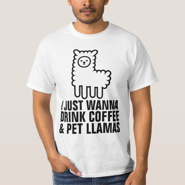 COFFEE & LLAMA T-Shirts (Framsida)