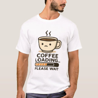 Coffee Loading Please Wait- Funny Morning Caffeine T Shirt