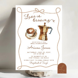 Coffee Love bryggs Bröllopsdusch Inbjudningar