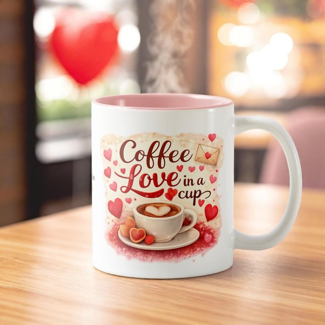 Coffee Love in a Cup Personalized Coffee Lover mug Två-Tonad Mugg (Skapare uppladdad)