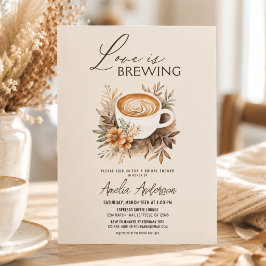 Coffee Love is Brewing Boho Chic Bröllopsfest Inbjudningar