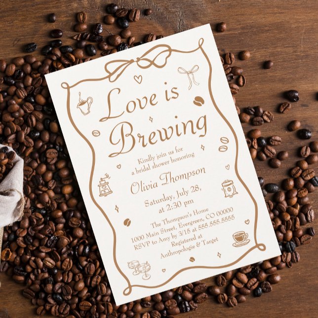 Coffee Love is Brewing Bridal Shower Inbjudningar (Skapare uppladdad)