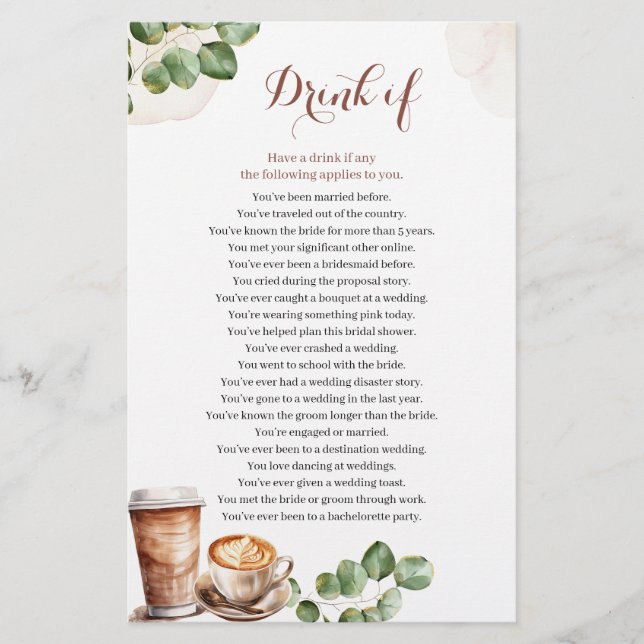 Coffee Love is Brewing Drick Om Bröllopsfesten Spe (Framsida)