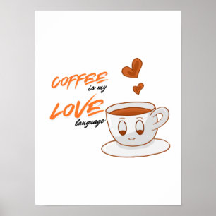 Coffee Love – Söt kaffekonst Café vägg P Poster