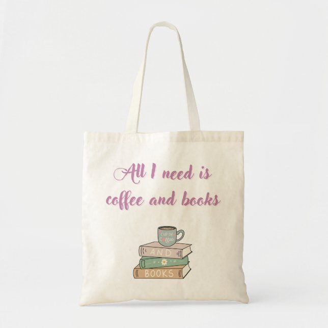 Coffee lover bag book lover bag tygkasse (Framsidan)