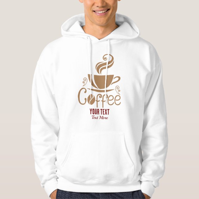 Coffee Lover Design – Minimal Coffee Cup Graphic Hoodie (Framsida)