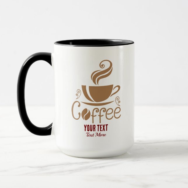 Coffee Lover Design – Minimal Coffee Cup Graphic Mugg (Vänster)