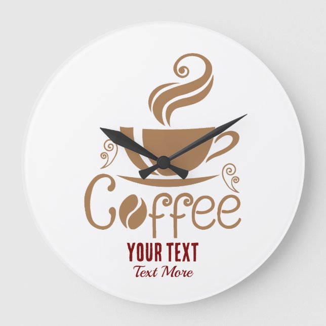 Coffee Lover Design – Minimal Coffee Cup Graphic Stor Klocka (Framsida)