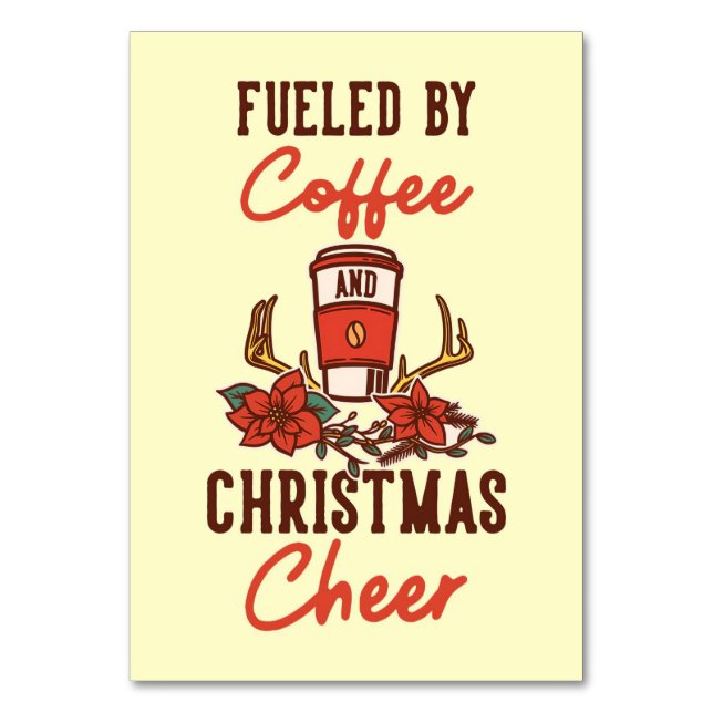Coffee Lover Fueled By Coffee And Christmas Cheer Bordsnummer (Framsidan)