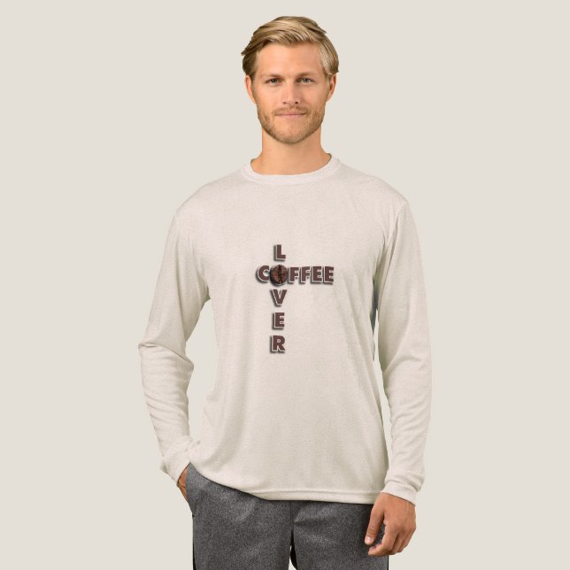 Coffee Lover Gift - Coffee Bean Design T Shirt (Hel framsida)