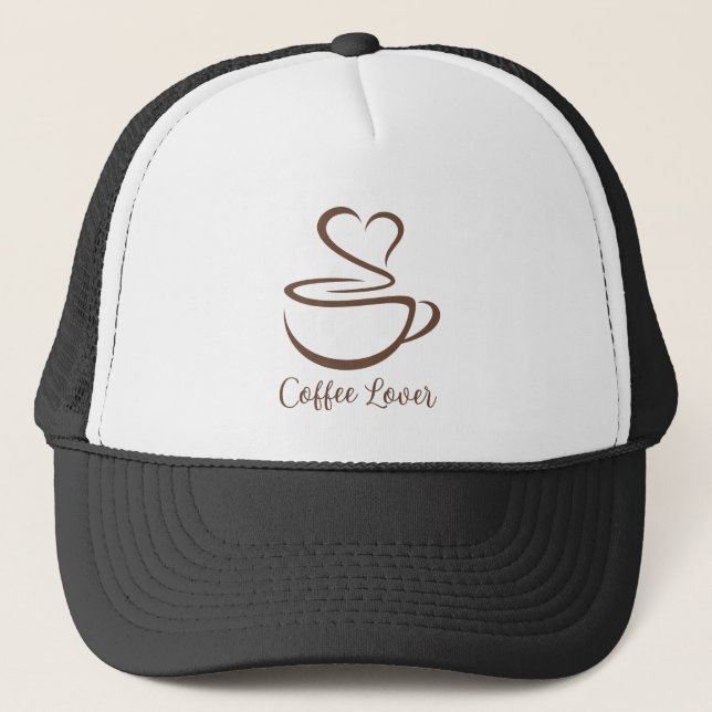 Coffee Lover Heart Steam Keps (Framsida)