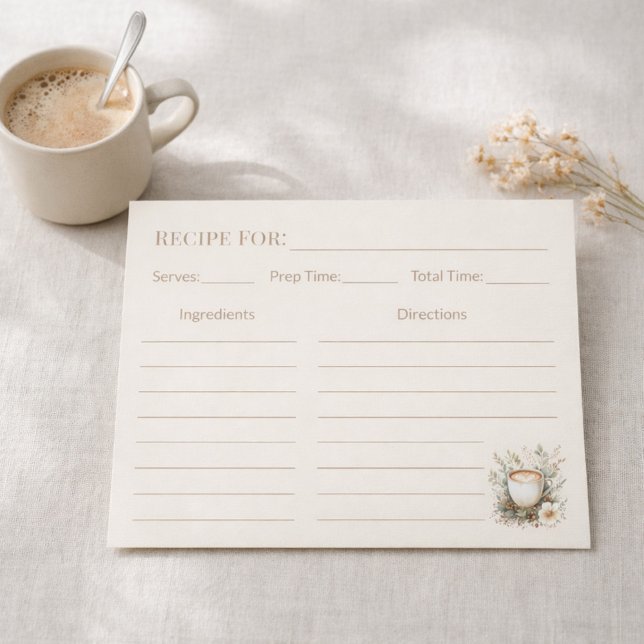 Coffee Lover Kitchen Gift Floral Recipe Card (Skapare uppladdad)