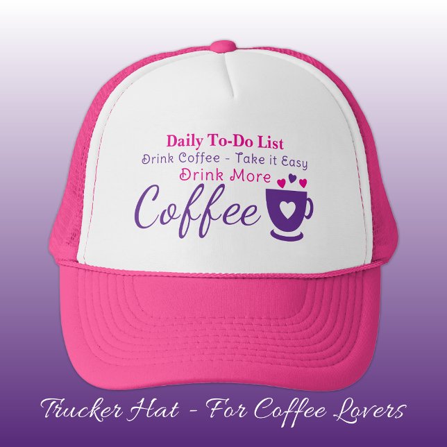 Coffee lover take it easy pink keps (Skapare uppladdad)