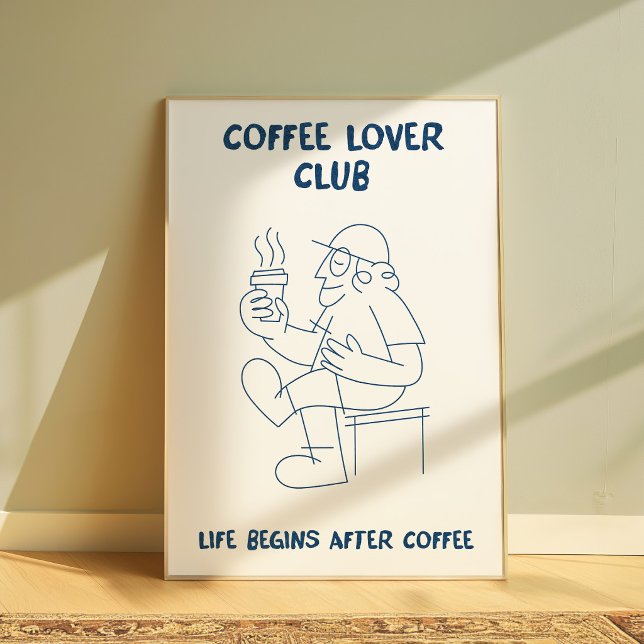 Coffee Lover Wall Art Poster Minimalist Line Art (Skapare uppladdad)