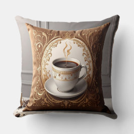 Coffee Lover's Haven Throw Pillow - Luxurious Pill Kudde