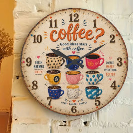 Coffee Lovers Stor Klocka