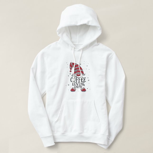 COFFEE LOVING Gnome Buffalo Play Matching Christm Hoodie (Design framsida)