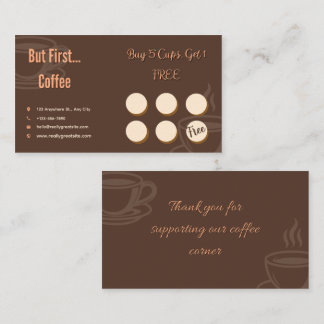 Coffee Loyalty Card Minimal Brown Lojalitetskort