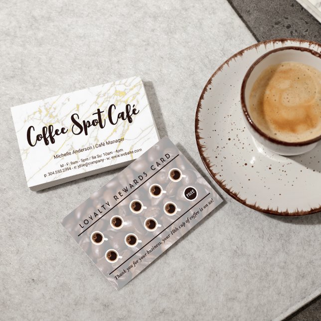 Coffee Loyalty Rewards Visitkort (Skapare uppladdad)