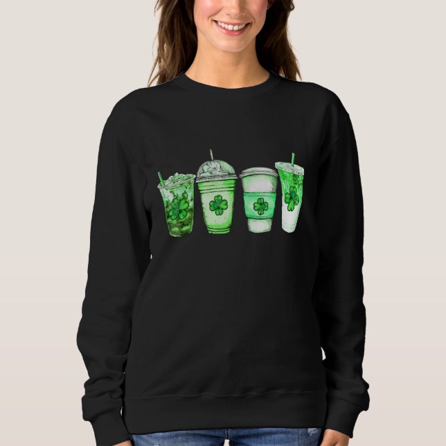 Coffee Lucky Latte Grönt St. Patrick's Day Irish S T Shirt (Framsida)