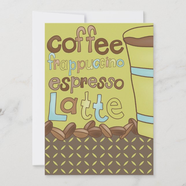 Coffee Luncheon Inbjudningskort för möhippa (Framsida)