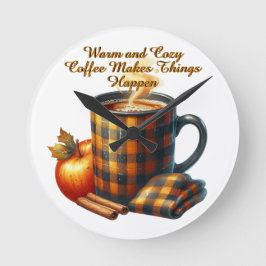 Coffee Makes Things Happen Rund Klocka