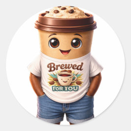 Coffee Man – Fun Design for True Caffeine Kings Runt Klistermärke