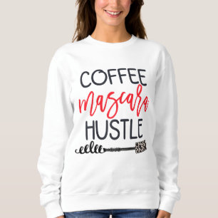 Coffee Mascara Hustle Leopard Cute Makeup Quote fo T Shirt